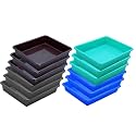 Wonder Homeware Exel Small Tray Heavy Quality, for Home&amp;Storage/Organization, Set of 12 Pcs Tray 2 LTR (Green Blue Brown Grey)