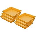 Simply Home Exel Small Plastic Tray Heavy Quality, Set of 6 Pcs, 2 LTR, Blue Yellow Color (Yellow)