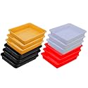 Wonder Homeware Exel Small Tray Heavy Quality, for Home&amp;Storage/Organization, Set of 12 Pcs Tray 2 LTR (White RED Yellow Black)
