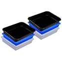 Wonder Homeware Exel Small Tray Heavy Quality, Set of 6 Pcs, 2 LTR, Blue Yellow Color (White Blue Black)