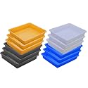 Wonder Homeware Exel Small Tray Heavy Quality, for Home&amp;Storage/Organization, Set of 12 Pcs Tray 2 LTR (White Blue Yellow Grey)