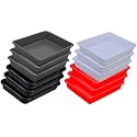 Wonder Homeware Exel Small Tray Heavy Quality, for Home&amp;Storage/Organization, Set of 12 Pcs Tray 2 LTR (White RED Grey Black)
