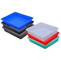 Wonder Homeware Exel Small Tray Heavy Quality, Set of 6 Pcs, 2 LTR, Blue Yellow Color (White RED Green Blue Brown Grey)