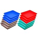 Wonder Homeware Exel Small Tray Heavy Quality, for Home&amp;Storage/Organization, Set of 12 Pcs Tray 2 LTR (RED Green Blue Choco)