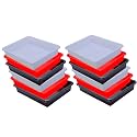 Wonder Homeware Exel Small Tray Heavy Quality, for Home&amp;Storage/Organization, Set of 12 Pcs Tray 2 LTR (White RED Brown)