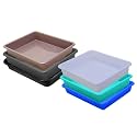 Wonder Homeware Exel Small Tray Heavy Quality, Set of 6 Pcs, 2 LTR, Blue Yellow Color (White Green Blue Choco Grey Black)