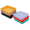 Wonder Homeware Exel Small Tray Heavy Quality, Set of 6 Pcs, 2 LTR, Blue Yellow Color (White RED Green Yellow Choco Black)