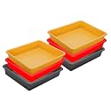 Wonder Homeware Exel Small Tray Heavy Quality, Set of 6 Pcs, 2 LTR, Blue Yellow Color (RED Yellow Grey)