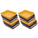 Wonder Homeware Exel Small Tray Heavy Quality, for Home&amp;Storage/Organization, Set of 12 Pcs Tray 2 LTR (Yellow Brown Choco)
