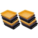 Wonder Homeware Exel Small Tray Heavy Quality, for Home&amp;Storage/Organization, Set of 12 Pcs Tray 2 LTR (Yellow Brown Black)