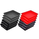 Wonder Homeware Exel Small Tray Heavy Quality, for Home&amp;Storage/Organization, Set of 12 Pcs Tray 2 LTR (RED Brown Grey Black)