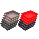 Wonder Homeware Exel Small Tray Heavy Quality, for Home&amp;Storage/Organization, Set of 12 Pcs Tray 2 LTR (RED Brown Choco Grey)