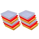 Wonder Homeware Exel Small Tray Heavy Quality, for Home&amp;Storage/Organization, Set of 12 Pcs Tray 2 LTR (White RED Yellow)