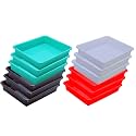 Wonder Homeware Exel Small Tray Heavy Quality, for Home&amp;Storage/Organization, Set of 12 Pcs Tray 2 LTR (White RED Green Brown)