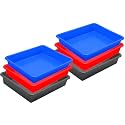 Wonder Homeware Exel Small Tray Heavy Quality, Set of 6 Pcs, 2 LTR, Blue Yellow Color (RED Blue Grey)