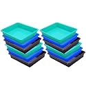 Wonder Homeware Exel Small Tray Heavy Quality, for Home&amp;Storage/Organization, Set of 12 Pcs Tray 2 LTR (Green Blue Brown)