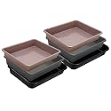 Wonder Homeware Exel Small Tray Heavy Quality, Set of 6 Pcs, 2 LTR, Blue Yellow Color (Choco Grey Black)