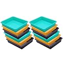 Wonder Homeware Exel Small Tray Heavy Quality, for Home&amp;Storage/Organization, Set of 12 Pcs Tray 2 LTR (Green Yellow Brown)