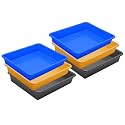 Wonder Homeware Exel Small Tray Heavy Quality, Set of 6 Pcs, 2 LTR, Blue Yellow Color (Blue Yellow Grey)
