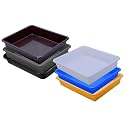 Wonder Homeware Exel Small Tray Heavy Quality, Set of 6 Pcs, 2 LTR, Blue Yellow Color (White Blue Yellow Brown Grey Black)