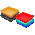 Wonder Homeware Exel Small Tray Heavy Quality, Set of 6 Pcs, 2 LTR, Blue Yellow Color (RED Green Blue Yellow Brown Grey)
