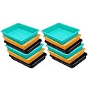 Wonder Homeware Exel Small Tray Heavy Quality, for Home&amp;Storage/Organization, Set of 12 Pcs Tray 2 LTR (Green Yellow Black)