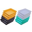 Wonder Homeware Exel Small Tray Heavy Quality, for Home&amp;Storage/Organization, Set of 12 Pcs Tray 2 LTR (White Green Yellow Brown)
