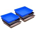 Wonder Homeware Exel Small Tray Heavy Quality, Set of 6 Pcs, 2 LTR, Blue Yellow Color (Blue Brown Choco)