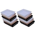Wonder Homeware Exel Small Tray Heavy Quality, for Home&amp;Storage/Organization, Set of 12 Pcs Tray 2 LTR (White Choco Black)