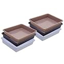 Wonder Homeware Exel Small Tray Heavy Quality, Set of 6 Pcs, 2 LTR, Blue Yellow Color (White Brown Choco)