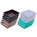 Wonder Homeware Exel Small Tray Heavy Quality, for Home&amp;Storage/Organization, Set of 12 Pcs Tray 2 LTR (White Green Brown Choco)