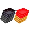 Wonder Homeware Exel Small Tray Heavy Quality, for Home&amp;Storage/Organization, Set of 12 Pcs Tray 2 LTR (RED Yellow Brown Grey)