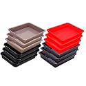 Wonder Homeware Exel Small Tray Heavy Quality, for Home&amp;Storage/Organization, Set of 12 Pcs Tray 2 LTR (RED Brown Choco Black)