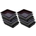 Wonder Homeware Exel Small Tray Heavy Quality, for Home&amp;Storage/Organization, Set of 12 Pcs Tray 2 LTR (Brown Grey Black)