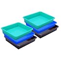 Wonder Homeware Exel Small Tray Heavy Quality, Set of 6 Pcs, 2 LTR, Blue Yellow Color (Green Blue Brown)