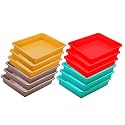 Wonder Homeware Exel Small Tray Heavy Quality, for Home&amp;Storage/Organization, Set of 12 Pcs Tray 2 LTR (RED Green Yellow Choco)