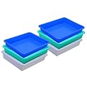 Wonder Homeware Exel Small Tray Heavy Quality, Set of 6 Pcs, 2 LTR, Blue Yellow Color (White Green Blue)