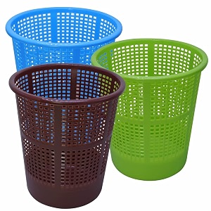 wonder simply home jali 222 openplastic dustbin for homeofficeorganization etc set of 3 pcs 7 ltr dustbin color blue brown green