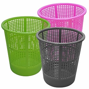 wonder homeware jali 222 open dustbin for homeofficeorganization etc set of 3 pcs 7 ltr dustbin black color pink grey green 2