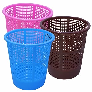 wonder homeware jali 222 open dustbin for homeofficeorganization etc set of 3 pcs 7 ltr dustbin black color pink blue brown