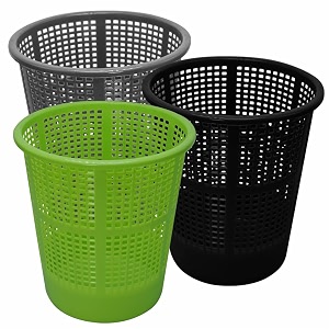 wonder homeware jali 222 open dustbin for homeofficeorganization etc set of 3 pcs 7 ltr dustbin black color grey green black