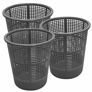 wonder homeware jali 222 open dustbin for homeofficeorganization etc set of 3 pcs 7 ltr dustbin black color grey