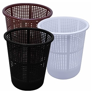 simply home jali 222 open plastic dustbin for homeofficeorganization etc set of 3 pcs 7 ltr dustbin color brown black white