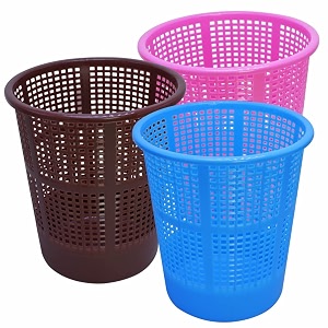 wonder homeware jali 222 open dustbin for homeofficeorganization etc set of 3 pcs 7 ltr dustbin black color pink blue brown 2