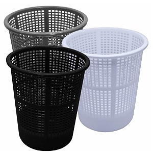 wonder homeware jali 222 open dustbin for homeofficeorganization etc set of 3 pcs 7 ltr dustbin black color grey black white