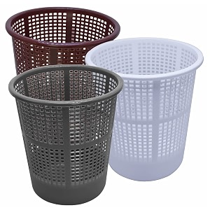 simply home jali 222 open plastic dustbin for homeofficeorganization etc set of 3 pcs 7 ltr dustbin color brown grey white