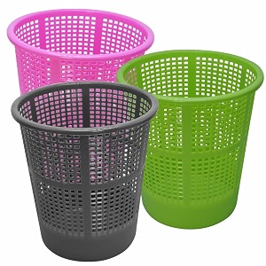 wonder homeware jali 222 open dustbin for homeofficeorganization etc set of 3 pcs 7 ltr dustbin black color pink grey green