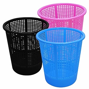 wonder homeware jali 222 open dustbin for homeofficeorganization etc set of 3 pcs 7 ltr dustbin black color pink blue black 2