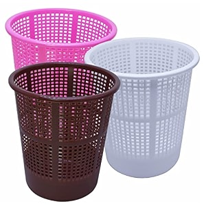wonder homeware jali 222 open dustbin for homeofficeorganization etc set of 3 pcs 7 ltr dustbin black color pink brown white