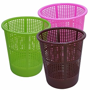 wonder homeware jali 222 open dustbin for homeofficeorganization etc set of 3 pcs 7 ltr dustbin black color pink brown green 2